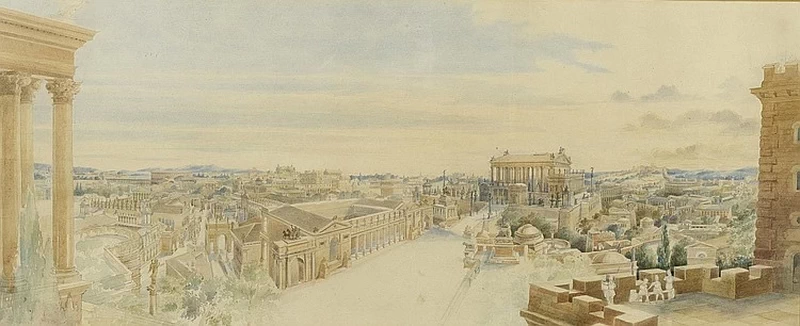 Veduta idealizzata della città di Roma